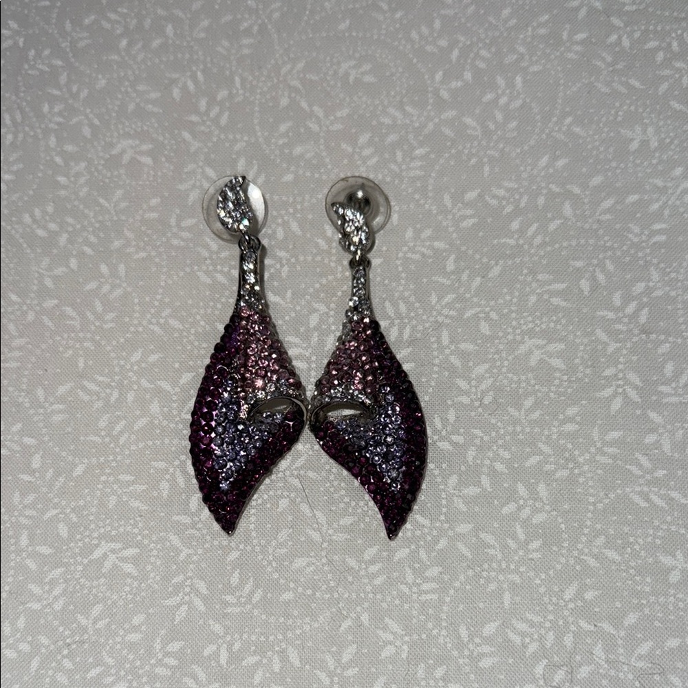 Elegant Purple Crystal Earrings